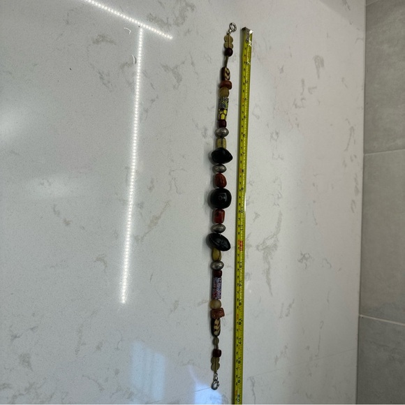 Vintage Handmade Artist Crafted Bead Necklace Stone Ceramic Hippie BoHo 19” - Picture 7 of 12